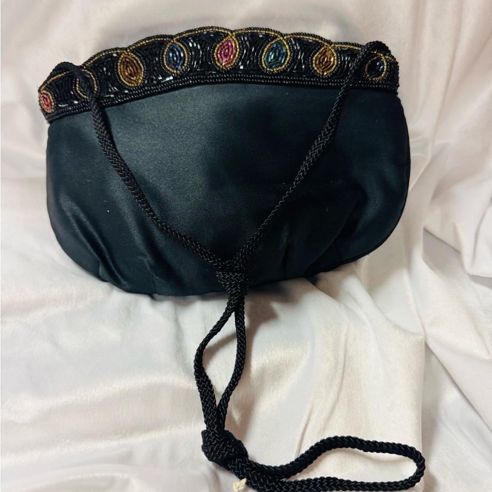 Elegant Black Beaded Women's Bag